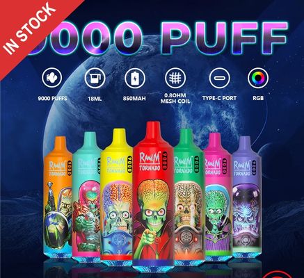 Rechargeable 9000 Puffs Disposable Vape Pod Device Fruity Flavor 18ML Capacity