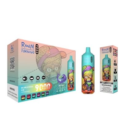 Grape Flavored 9000 Puff Vape Rechargeable With Type C Charge Port RandM Tornado 9000