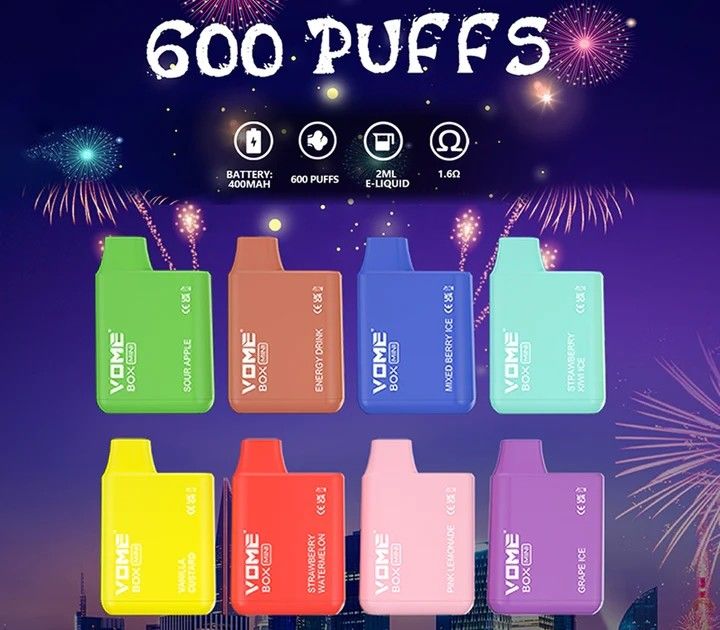 600 Puff Disposable Vape Pod 2% Nicotine 2ml E Liquid Electronic Cigarette