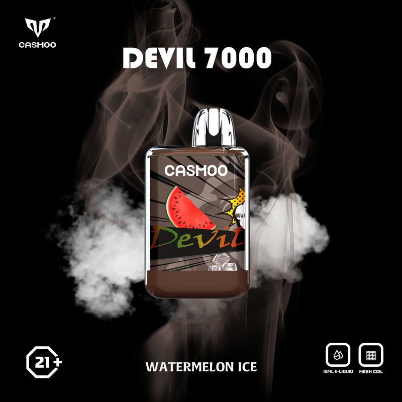 Rechargeable Flavoured e Cigarettes 7000 Puff Vape With Mesh Coil Casmoo Devil 7000 Disposable