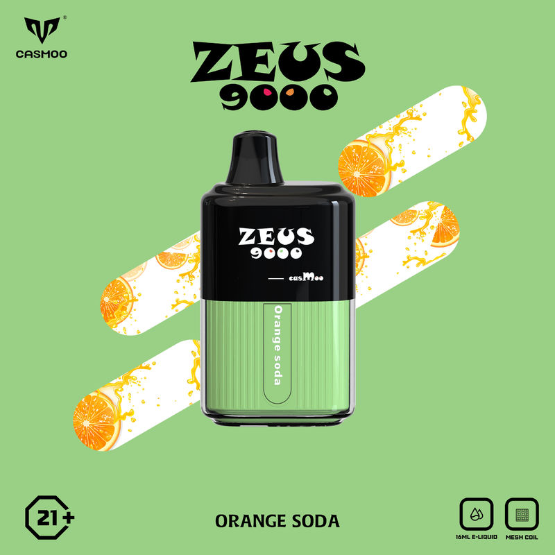 Disposable Flavored Vape Zues 9000 Puffs With Mesh Coil 18ML Rechargeable