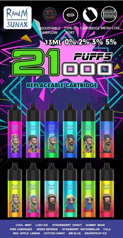 RandM Dazzle King Pre Filled Vape Pods 21000 Puff Vape Rechargeable With Airflow Control